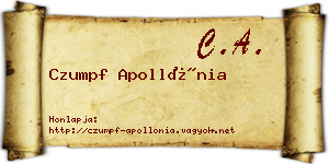 Czumpf Apollónia névjegykártya